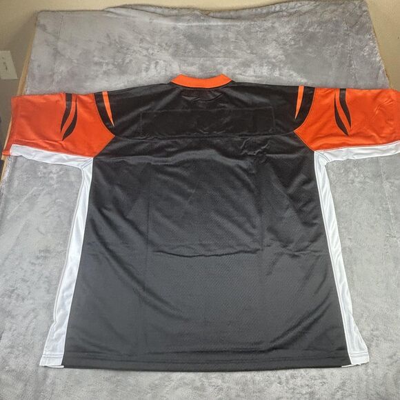 Cincinnati Bengals Jersey Mens 2XL Black Orange NFL Football Blank Mesh V Neck - Picture 10 of 11